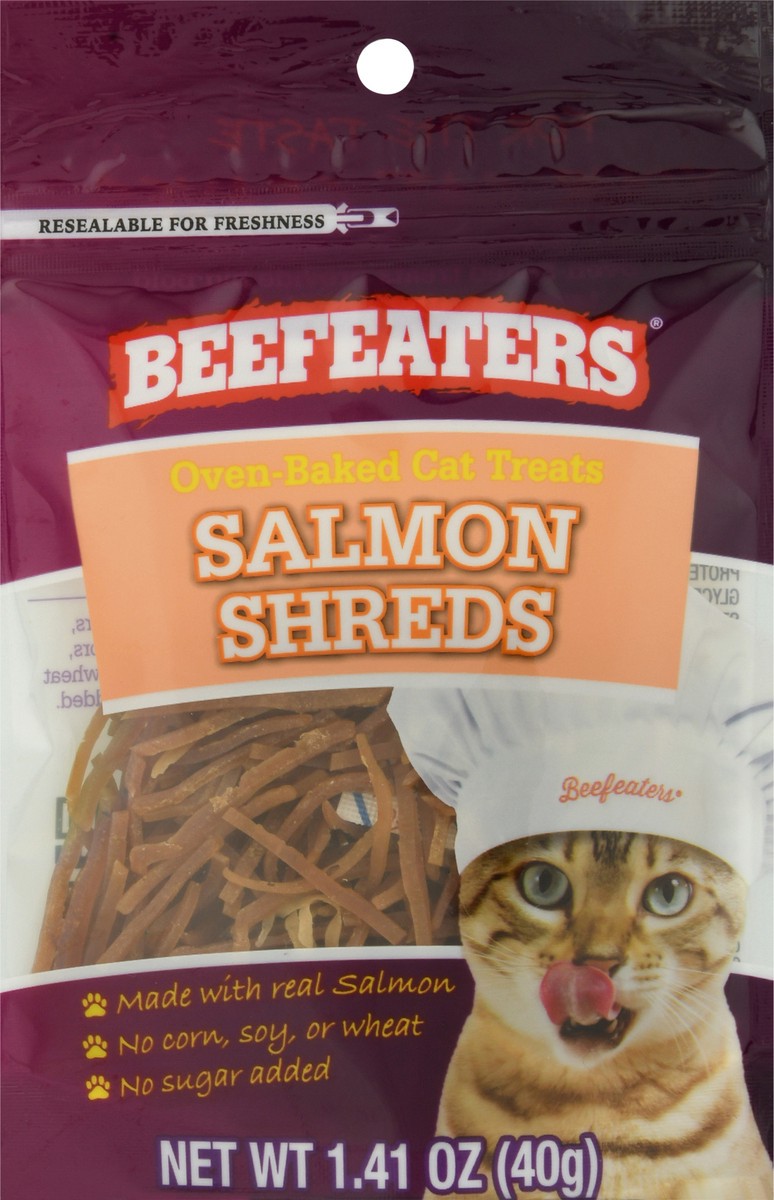 slide 2 of 11, Beefeaters Oven-Baked Salmon Shreds Cat Treats 1.41 oz, 1.4 oz