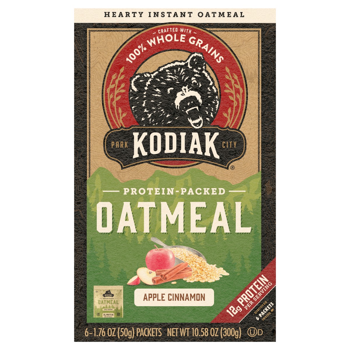 slide 6 of 13, Kodiak Cakes Oatmeal Packets, Apple Cinnamon, 6 ct, 6 ct