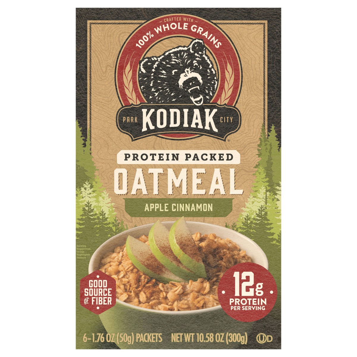 slide 1 of 13, Kodiak Cakes Oatmeal Packets, Apple Cinnamon, 6 ct, 6 ct