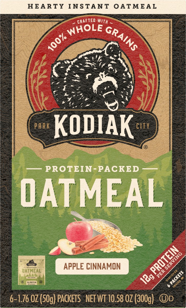 slide 3 of 13, Kodiak Cakes Oatmeal Packets, Apple Cinnamon, 6 ct, 6 ct