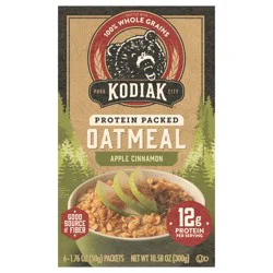 Kodiak Cakes Oatmeal Packets, Apple Cinnamon, 6 ct