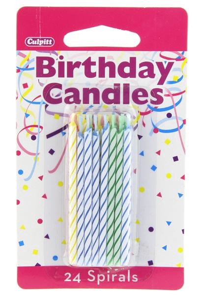 slide 1 of 1, DecoPac Skinny Assorted Candles, 24 ct