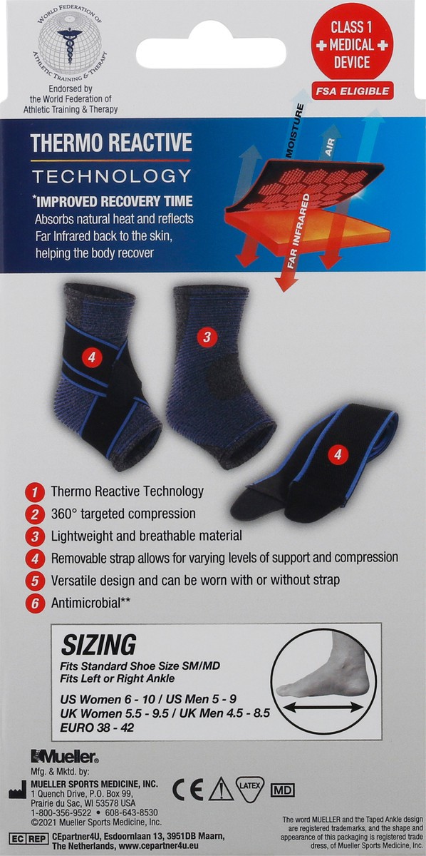 slide 4 of 11, Mueller Small/Medium Moderate Ankle Support with Removable Strap 1 ea, 1 ct