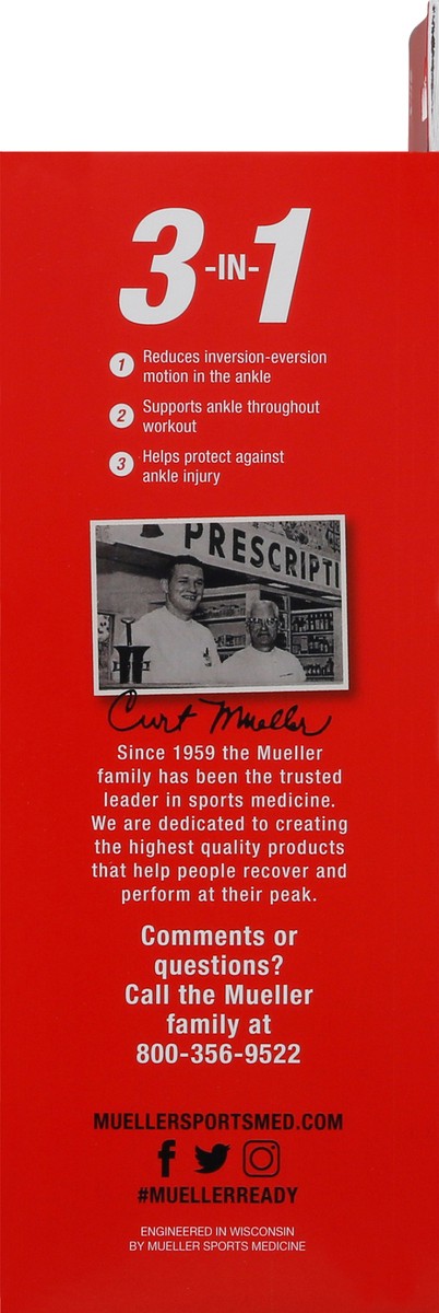 slide 3 of 11, Mueller Small/Medium Moderate Ankle Support with Removable Strap 1 ea, 1 ct