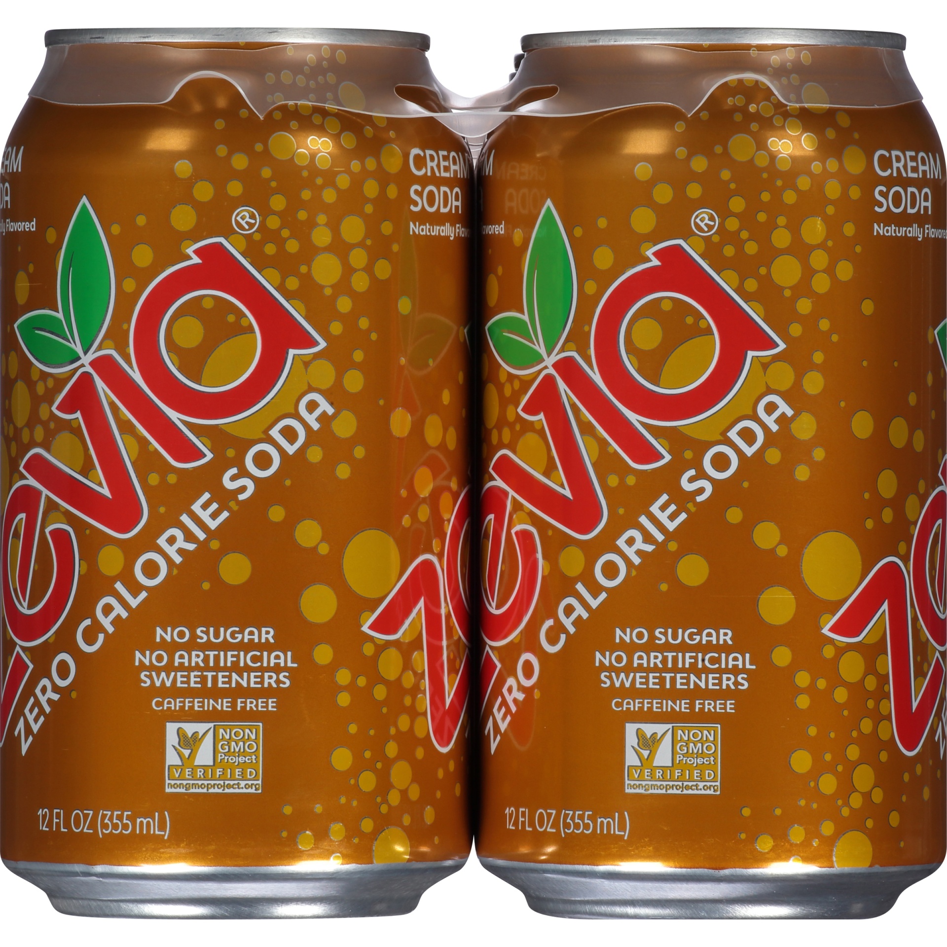 slide 4 of 8, Zevia Soda Zero Calorie Cream Caffeine Free, 6 ct; 12 fl oz