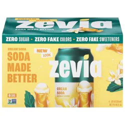 Zevia Zero Sugar Cream Soda - 6 ct