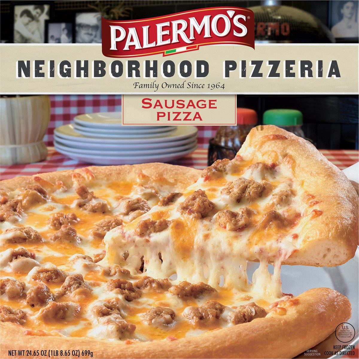 slide 11 of 13, Palermo's Neighborhood Pizzeria Sausage Pizza 24.65 oz, 24.65 oz