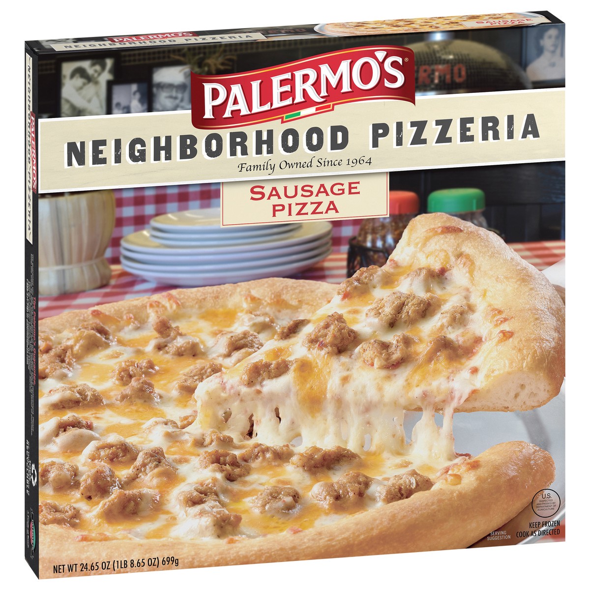 slide 12 of 13, Palermo's Neighborhood Pizzeria Sausage Pizza 24.65 oz, 24.65 oz