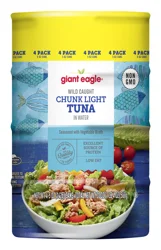 Giant Eagle Chunk Light Tuna In Water 4 Pk 20 Oz