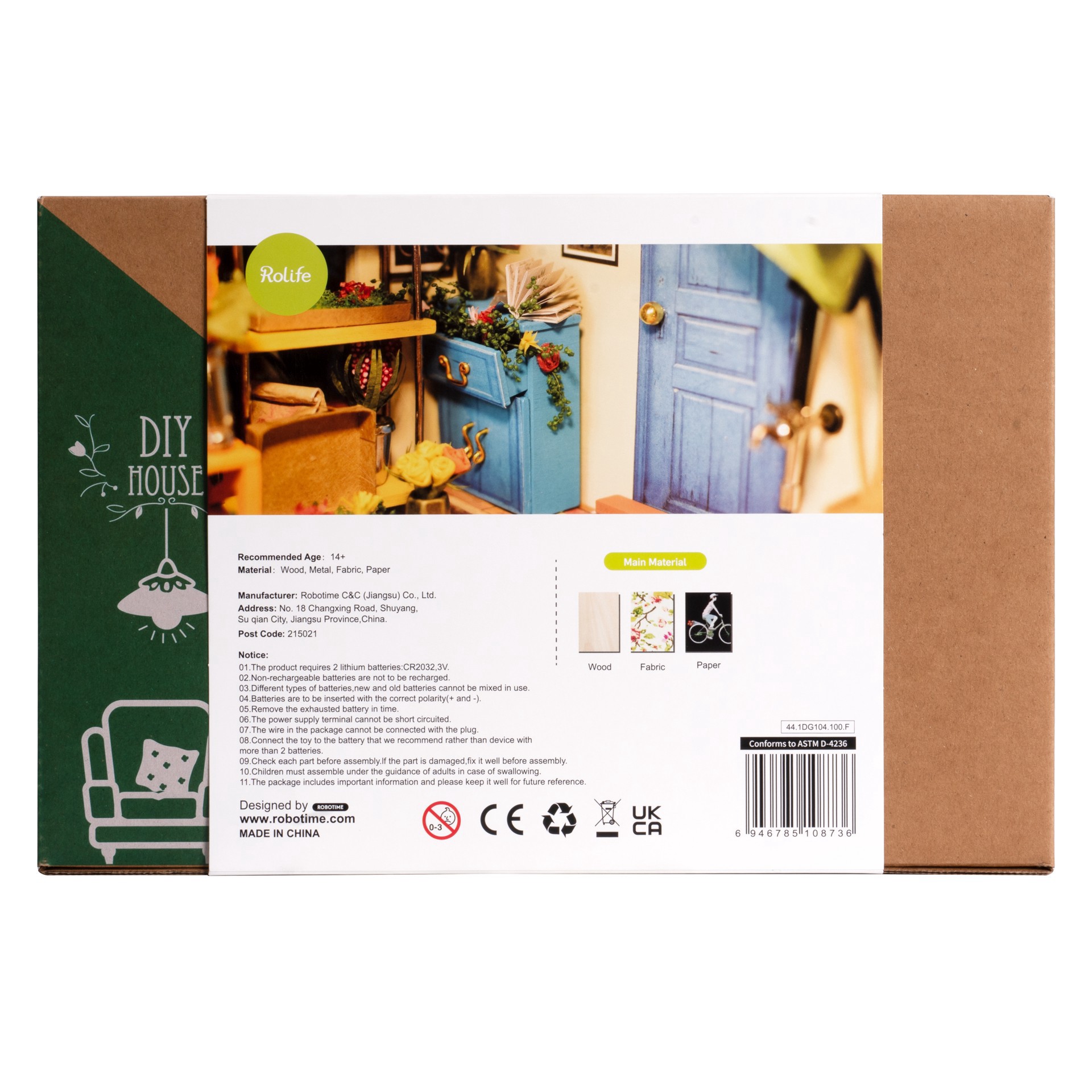 slide 3 of 10, Robotime Rolife Cathy's Flower House Diy Miniature House Kit, 6.89 in x 7.68 in x 6.89 in