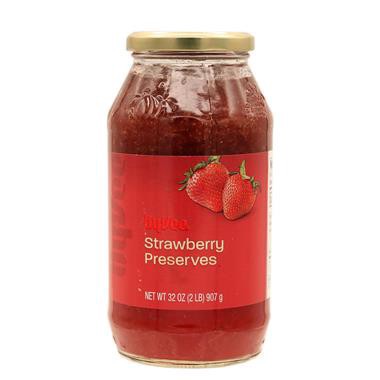 slide 1 of 1, Hy-Vee Strawberry Preserves, 32 oz