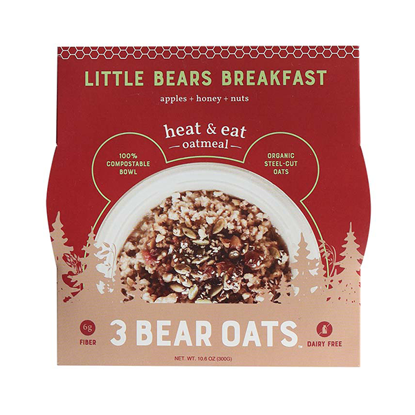 slide 1 of 1, 3 Bear Oats Little Bears Breakfast Heat & Eat Oatmeal, 10.6 oz