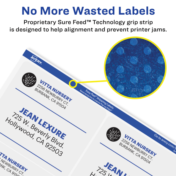 slide 2 of 8, Avery 18663 Clear Easy Peel Inkjet Shipping Labels, 100 ct; 2 in x 4 in