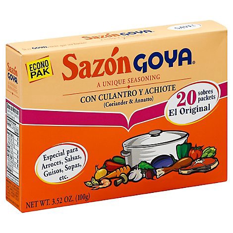 slide 1 of 1, Goya Sazon Seasoning Con Culantro Y Achiote Box - 3.52 oz, 3.52 oz