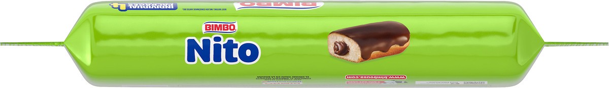 slide 9 of 14, Bimbo Nito Chocolate Crème Filled Sweet Baked Good, 4 packs, Soft Eclairs, 8.76 oz Multipack, 8.74 oz