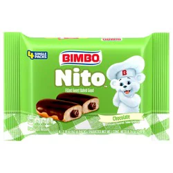 Bimbo Nito Chocolate Crème Filled Sweet Baked Good, 4 packs, 8.76 oz