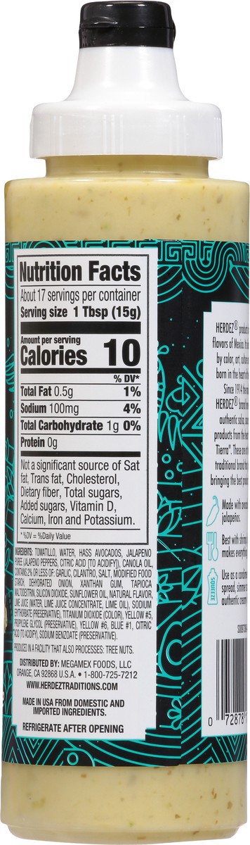 slide 6 of 9, HERDEZ TAQUERIA STREET SAUCE Avocado Cilantro Mild, 9 oz