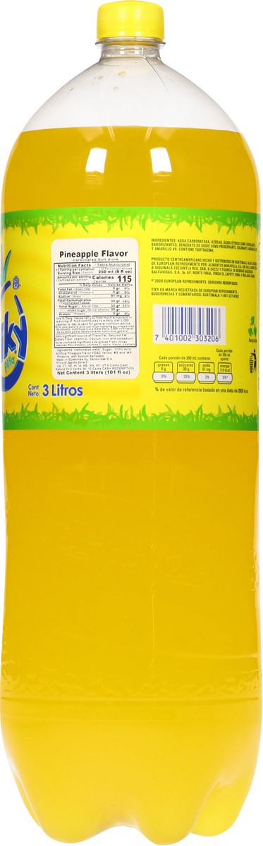 slide 2 of 14, Tiky Pina Carbonated Pineapple Flavor Soft Drink 3 l, 101 fl oz