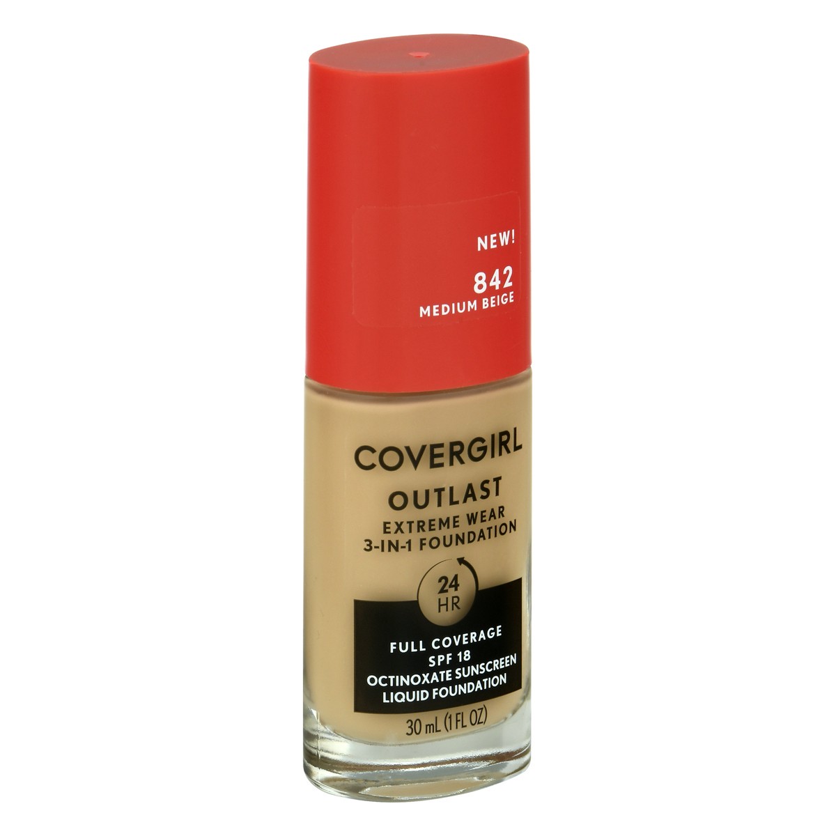 slide 5 of 12, Covergirl Outlast 3-in-1 Extreme Wear Medium Beige 842 Foundation 30 ml, 30 ml