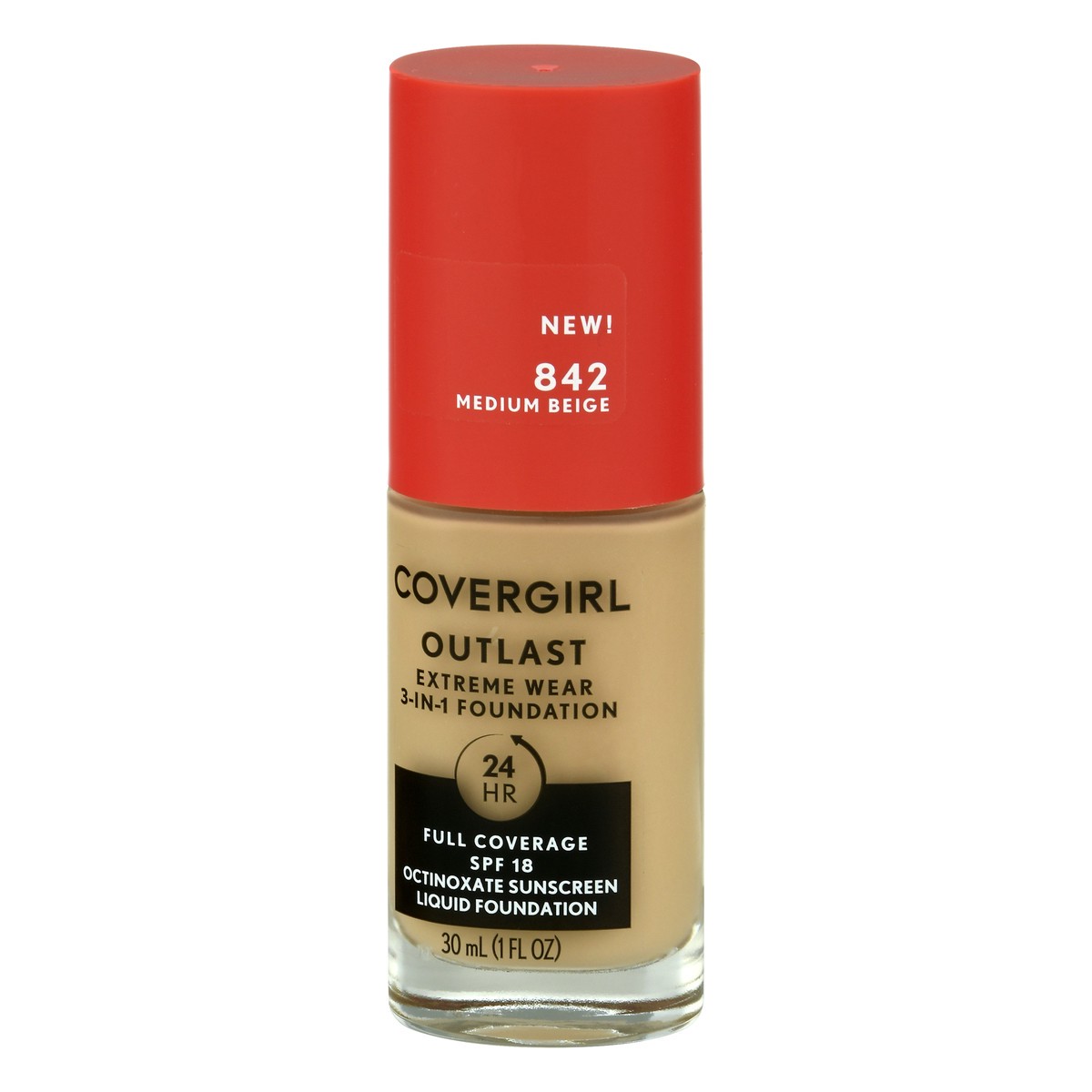 slide 8 of 12, Covergirl Outlast 3-in-1 Extreme Wear Medium Beige 842 Foundation 30 ml, 30 ml