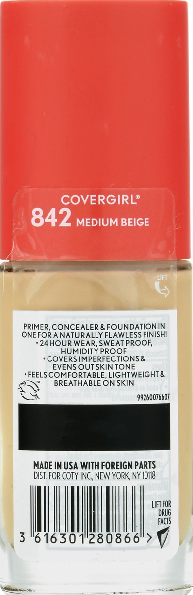 slide 2 of 12, Covergirl Outlast 3-in-1 Extreme Wear Medium Beige 842 Foundation 30 ml, 30 ml