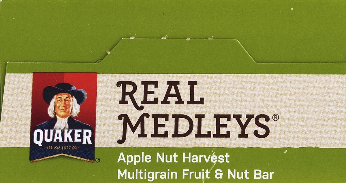 slide 2 of 4, Quaker Real Medleys Apple Nut Harvest Multigrain Fruit & Nut Bar, 5 ct; 1.34 oz