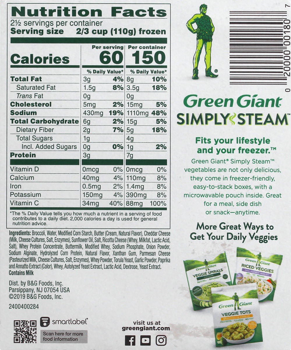 slide 7 of 9, Green Giant Simply Steam Sauced Broccoli & Cheese Sauce, 10 oz