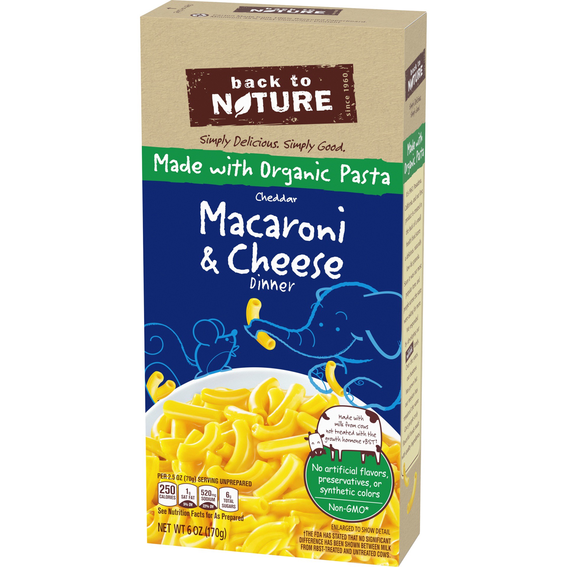 slide 6 of 11, Back to Nature Cheddar Macaroni & Cheese Dinner with Organic Pasta, 6 oz Box, 6 oz