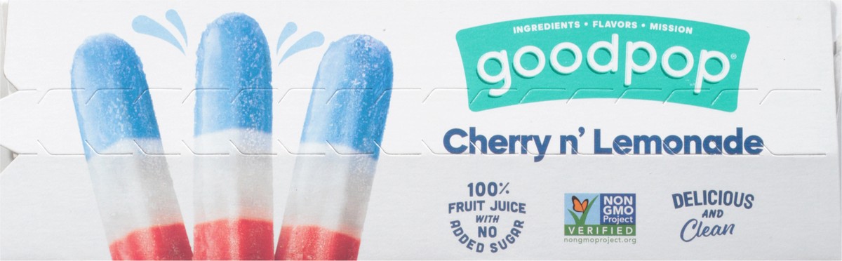 slide 9 of 9, GoodPop Cherry n' Lemonade Red, White and Blue, No Added Sugar Ice Pops, 8 Ct, 8 ct