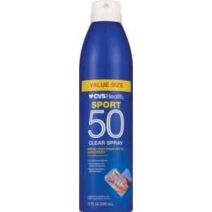 slide 1 of 1, CVS Health Sport Clear Spray Sunscreen Broad Spectrum Spf 50, 10 fl oz; 296 ml