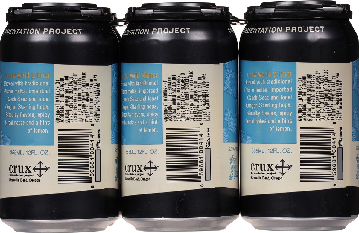 slide 9 of 10, Crux Fermentation Project Crux Pilz Beer 6 - 12 fl oz Cans, 6 ct; 12 fl oz