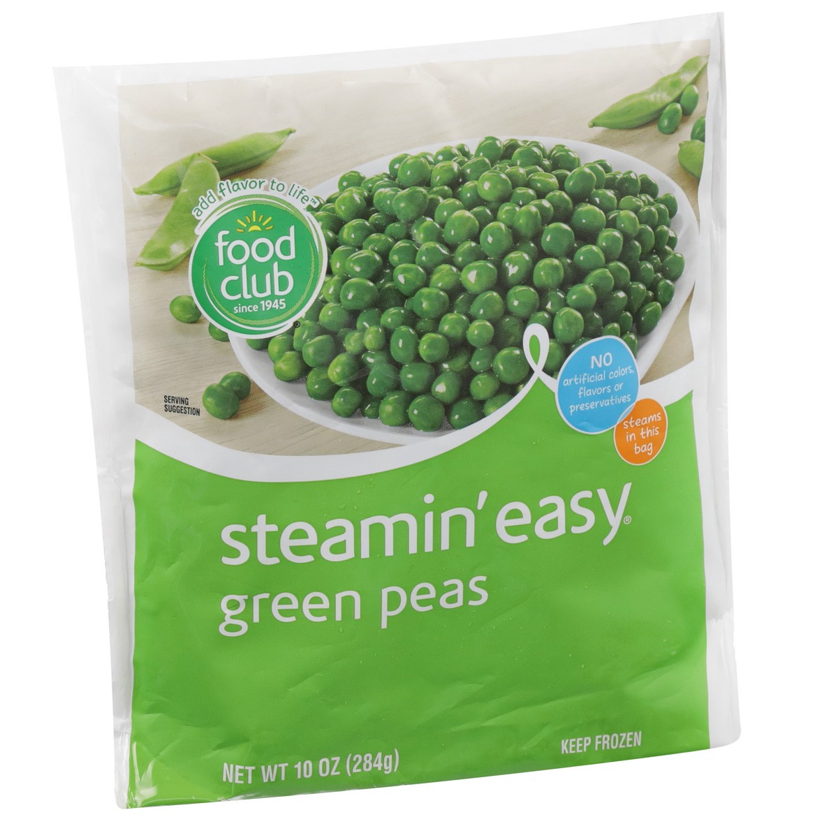 slide 2 of 9, Food Club Green Peas Steam Easy, 10 oz