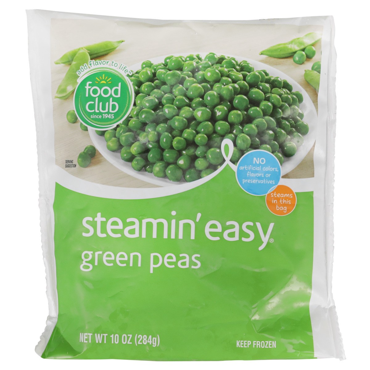 slide 8 of 9, Food Club Green Peas Steam Easy, 10 oz