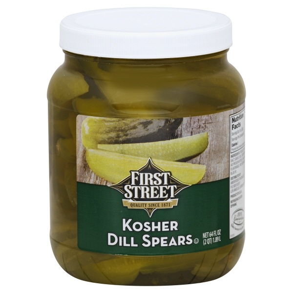 slide 1 of 1, First Street Kosher Dill Spears, 64 oz