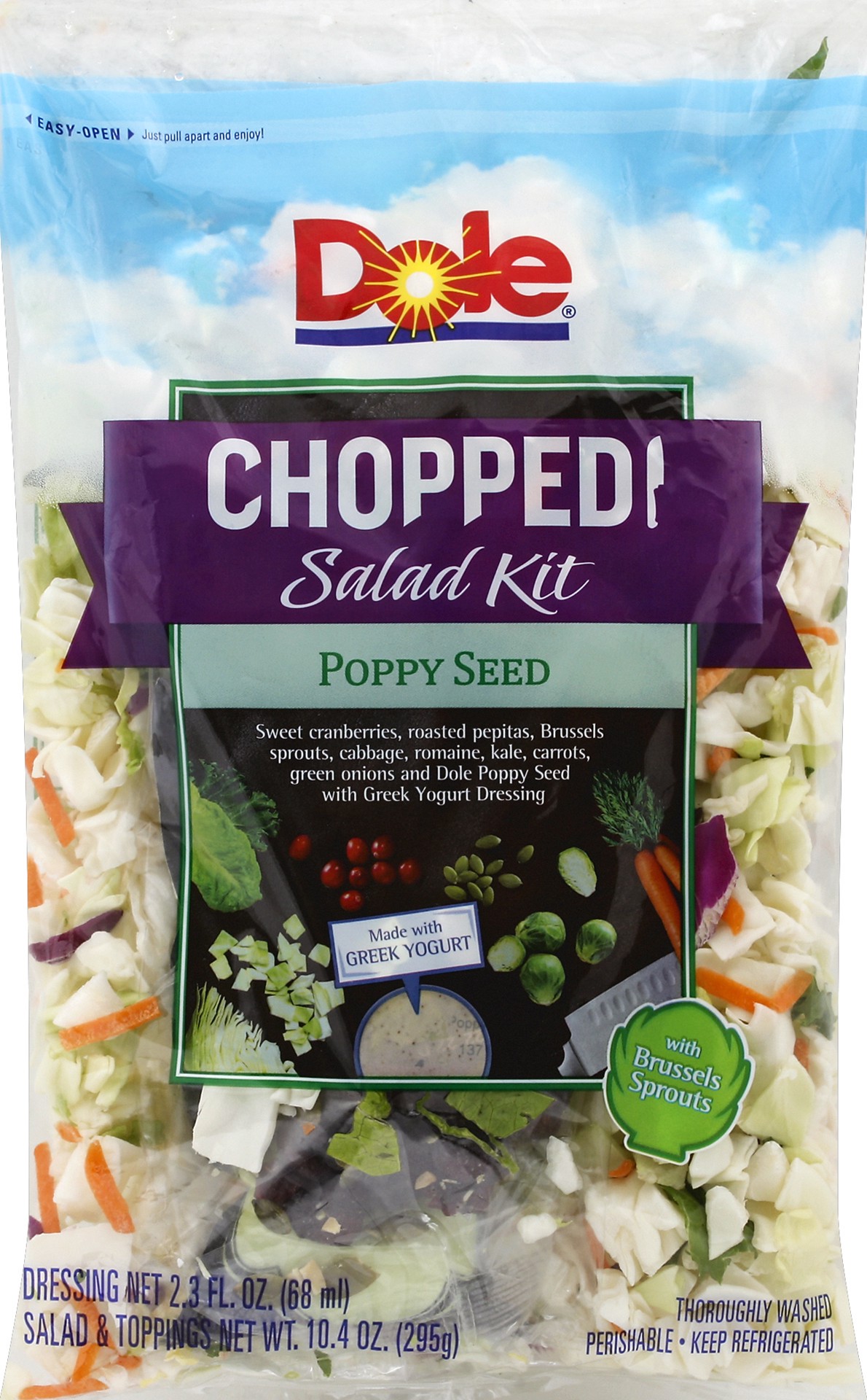 slide 1 of 1, Dole Poppy Seed Yogurt Chopped Salad Kit, 12.9 oz