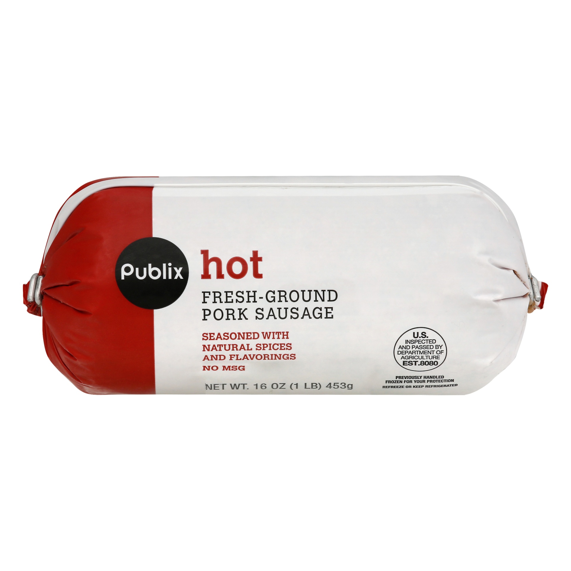 slide 1 of 1, Publix Hot Fresh-Ground Pork Sausage - 16 oz, 16 oz
