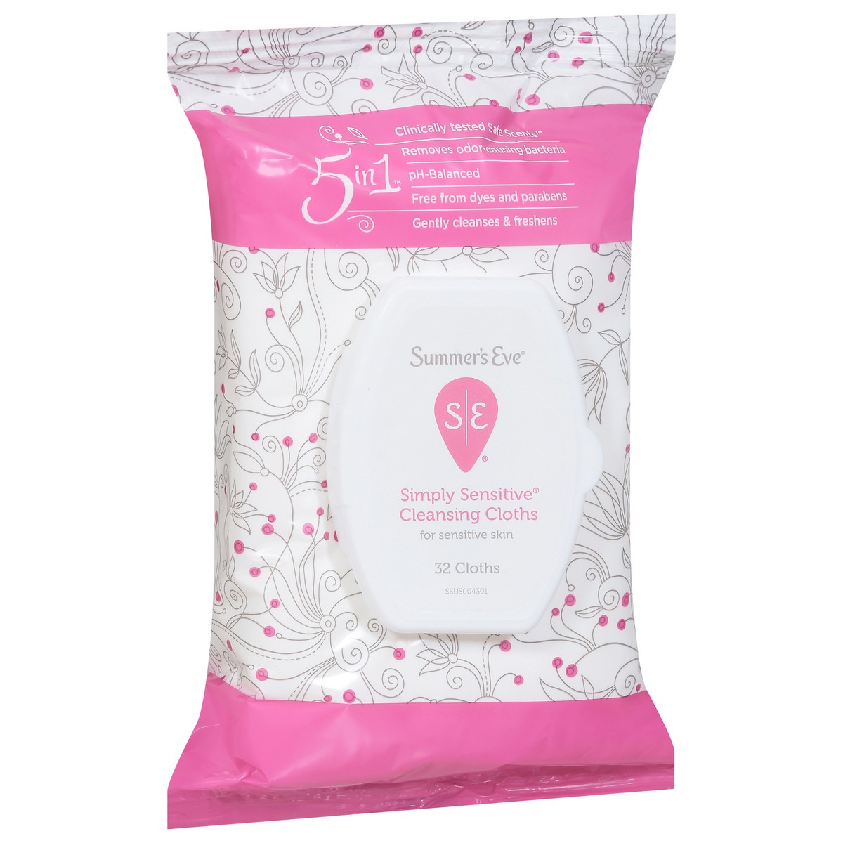 slide 2 of 9, Summer's Eve Simply Sensitive Daily Feminine Wipes, Removes Odor, pH Balanced, 32 count, 32 ct