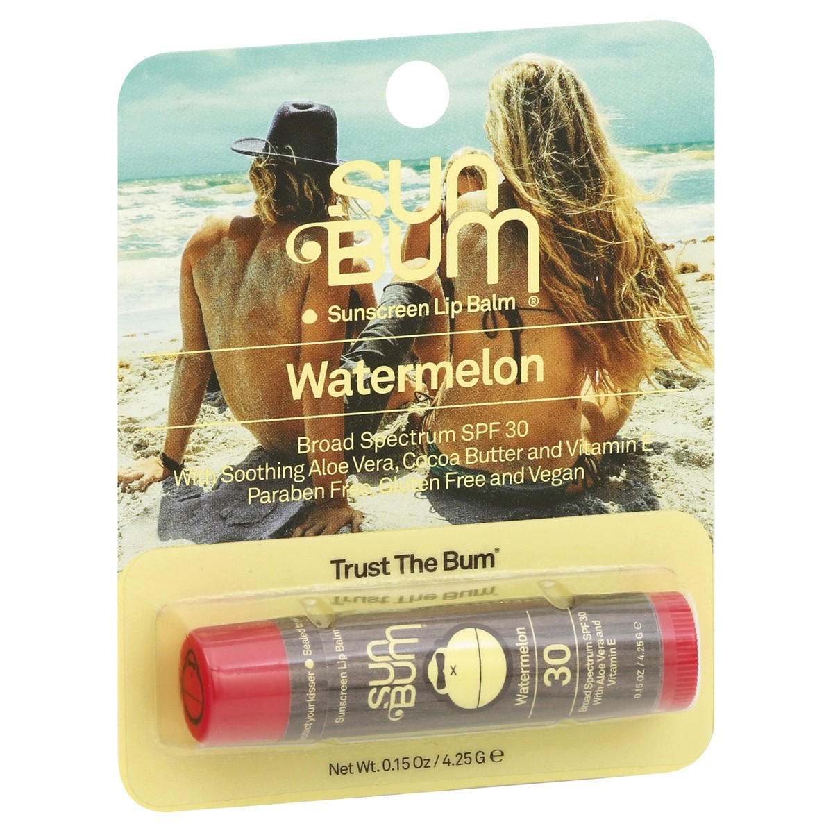 slide 3 of 9, Sun Bum Broad Spectrum SPF 30 Watermelon Sunscreen Lip Balm 0.15 oz, 0.15 oz