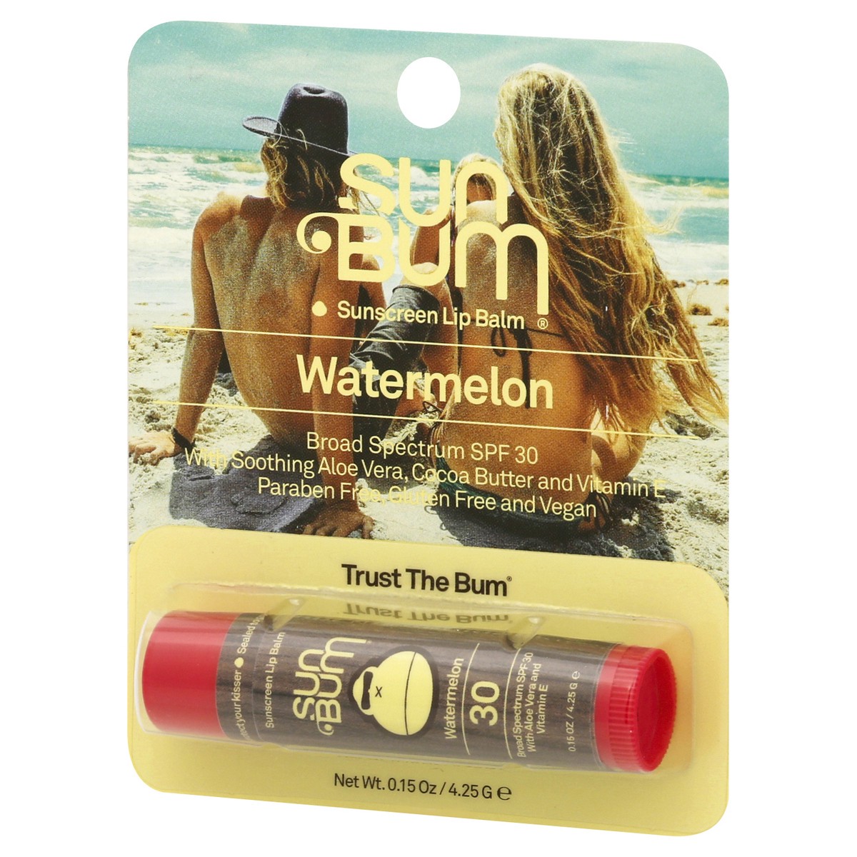 slide 2 of 9, Sun Bum Broad Spectrum SPF 30 Watermelon Sunscreen Lip Balm 0.15 oz, 0.15 oz