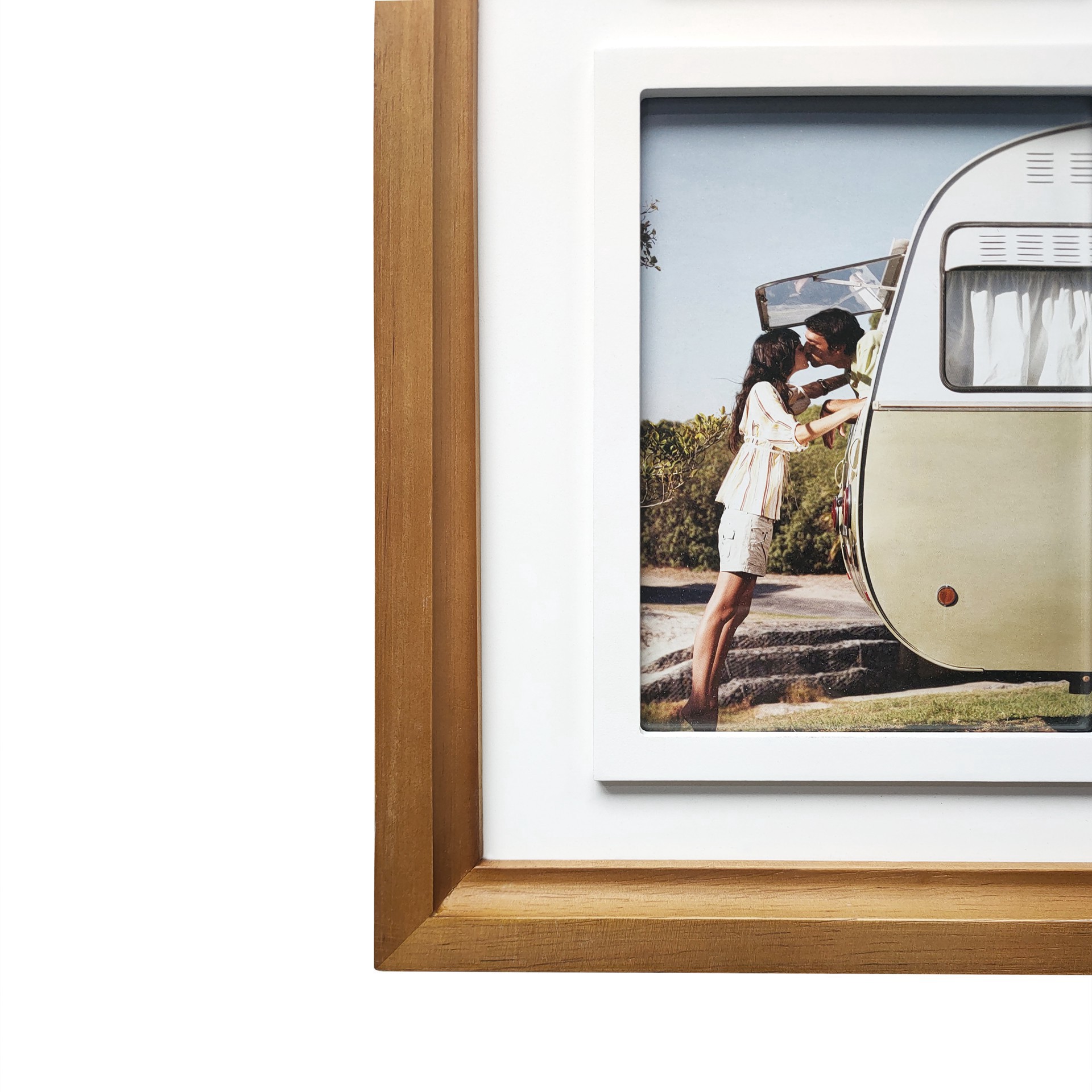 slide 2 of 5, 3 Opening Natural Woodgrain Collage Frame With Raised Mat By Studio Decor, 4 in x 4 in and 5 in x 7 in mat