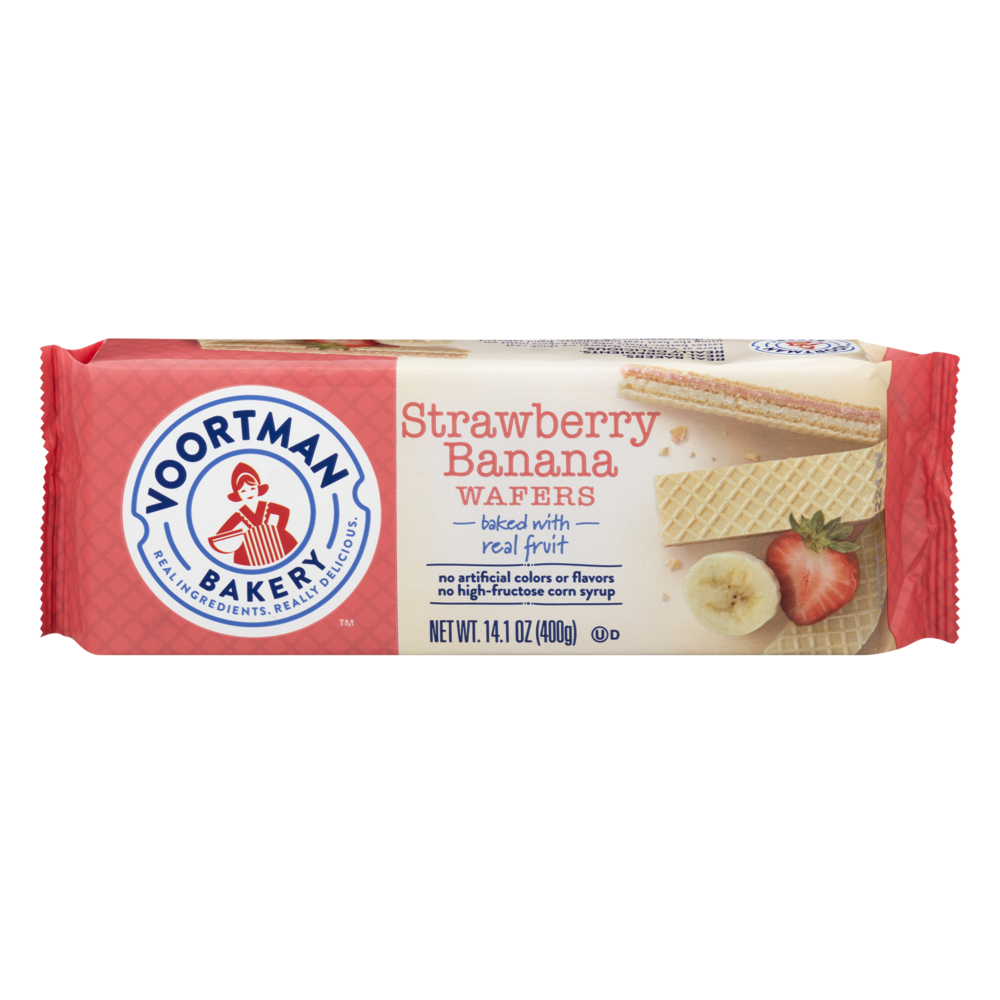 slide 1 of 1, Voortman Bakery Strawberry Banana Wafers, 14.1 oz