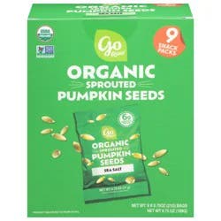 Go Raw Organic Sprouted Sea Salt Snack Packs Pumpkin Seeds 9 - 0.75 oz Bags