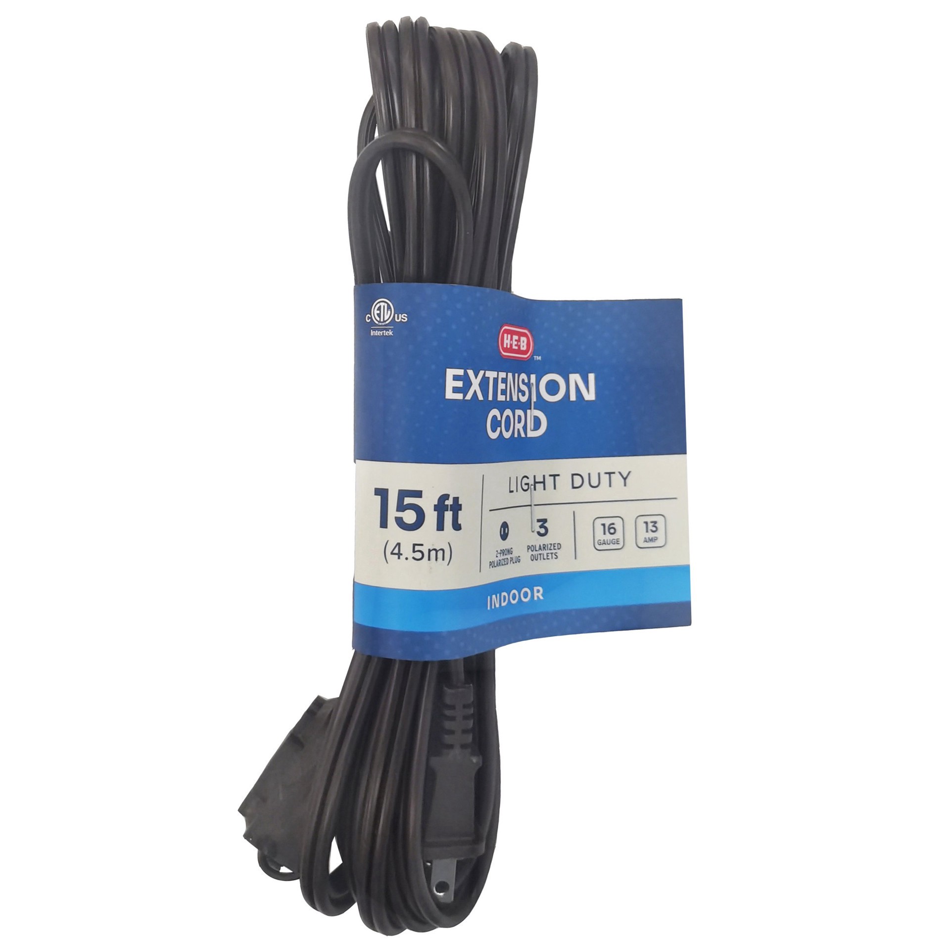 slide 1 of 1, H-E-B Indoor Extention Cord - Brown, 15 ft