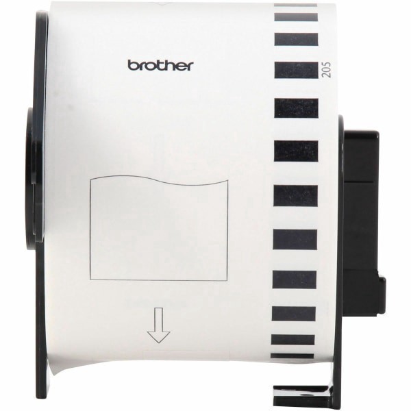 slide 4 of 7, Brother DK-2205 Continuous-Feed Paper Roll Permanent Address Labels, Black On White, 2 7/16"" x 100', 100 ft