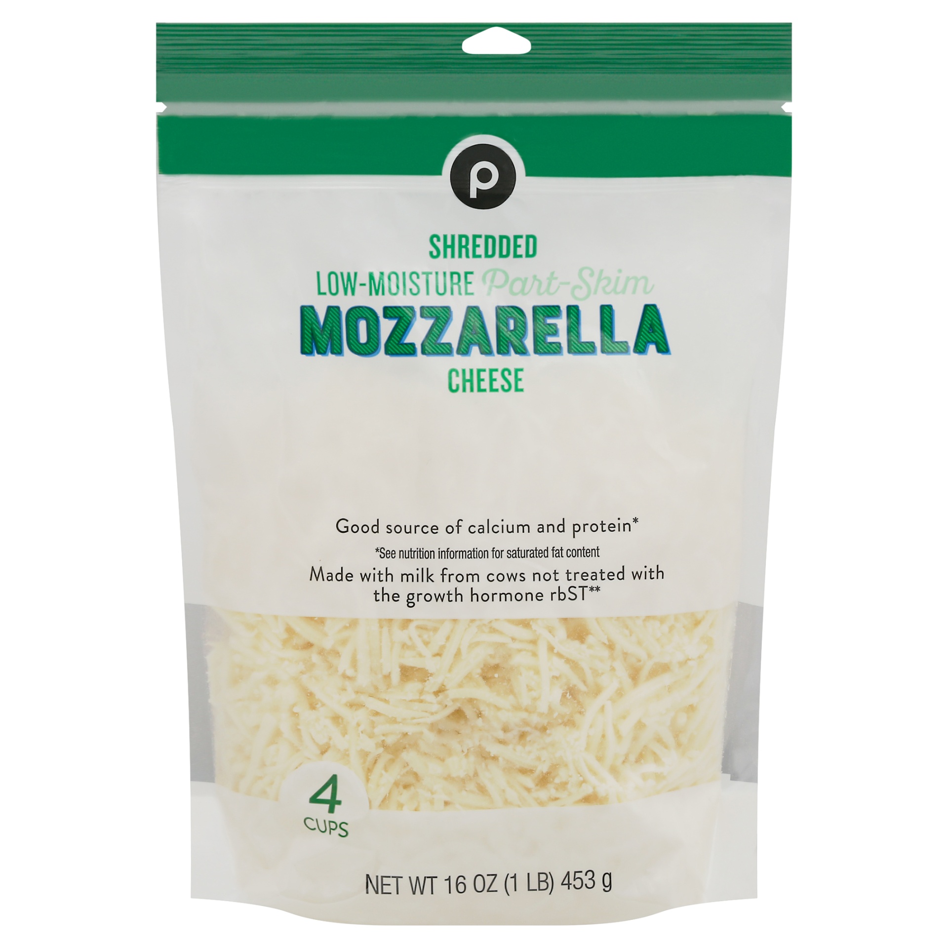 slide 1 of 1, Publix Part-Skim Mozzarella Shredded Cheese, 16 oz