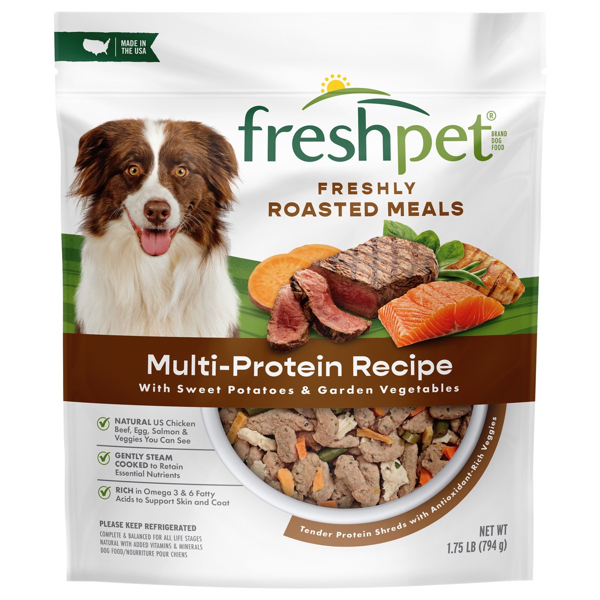 slide 1 of 4, Freshpet Healthy & Natural Dog Food, Fresh Multiprotein Recipe, 1.75 lb