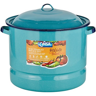 slide 1 of 1, Cinsa Turquoise Blue 34 Quart Steamer, 1 ct