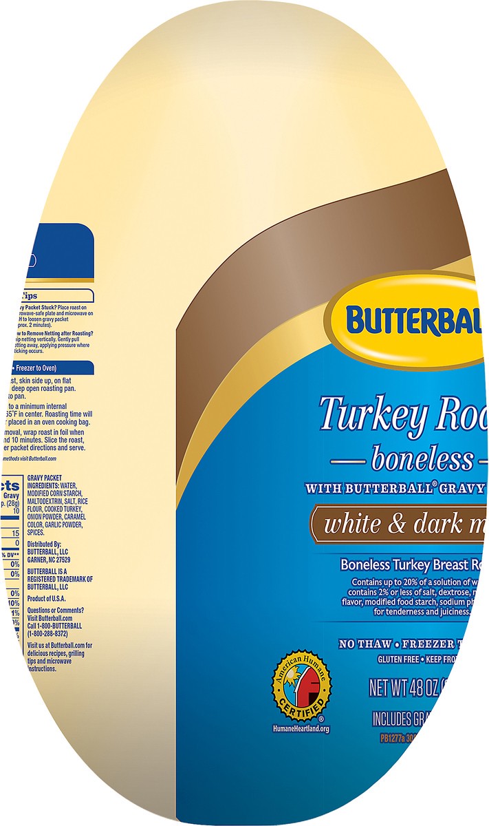 slide 6 of 9, Butterball Turkey Breast Roast, White & Dark Meat, Boneless with Gravy Pack, Frozen, 48 oz