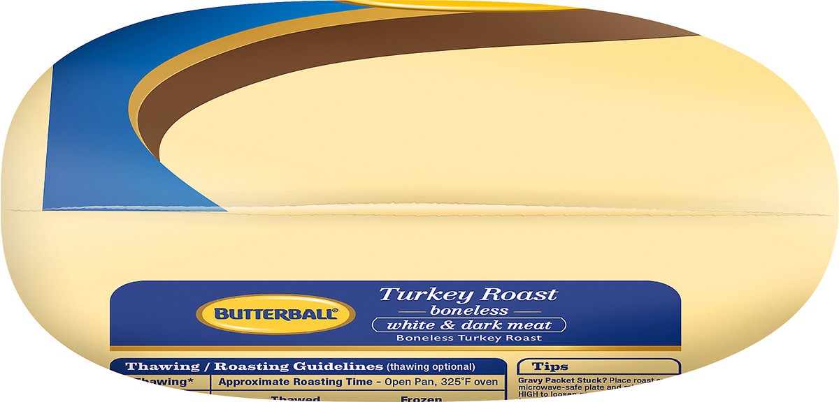 slide 8 of 9, Butterball Turkey Breast Roast, White & Dark Meat, Boneless with Gravy Pack, Frozen, 48 oz