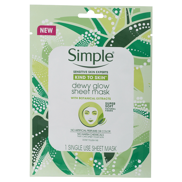 slide 1 of 1, Simple Kind to Skin Dewy Glow Sheet Mask, 1 ct